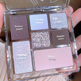 7 Color Eye Shadow Tangram Funny Eye Shadow Plate Gray